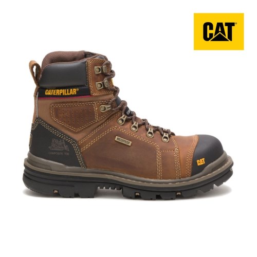 Caterpillar Hauler 6" Waterproof Composite Toe Miesten Turvakengät TummanBeige (FIOPK)